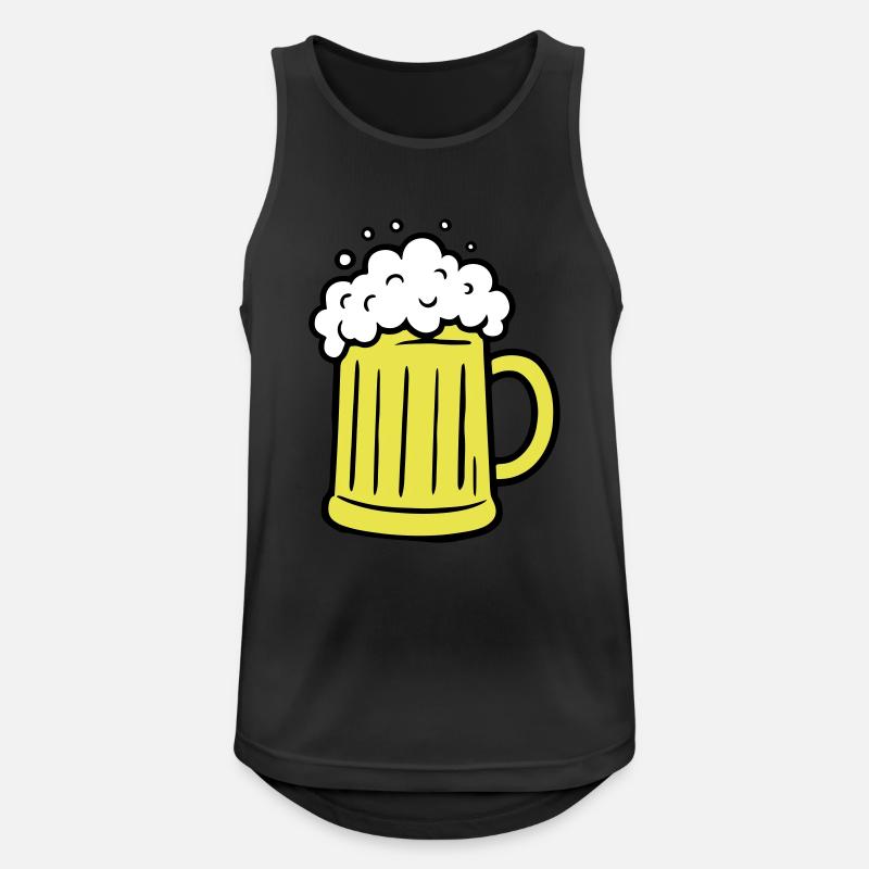 Bier Comic Bierglas - Männer Tank Top atmungsaktiv - Schwarz