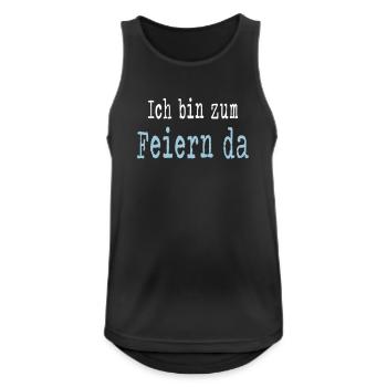 Ich bin zum Feiern da - Junggesellenabschied - Männer Tank Top atmungsaktiv - Schwarz - Vorne - Nick (188cm)