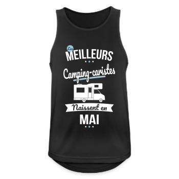 Les meilleurs camping-caristes naissent en Mai - Débardeur respirant Homme - noir - Devant - Nick (188cm)