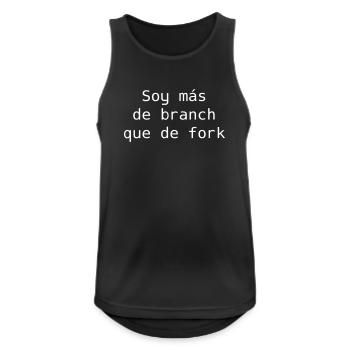 Ich bin eher ein Ast als eine Gabel - Männer Tank Top atmungsaktiv - Schwarz - Vorne - Nick (188cm)