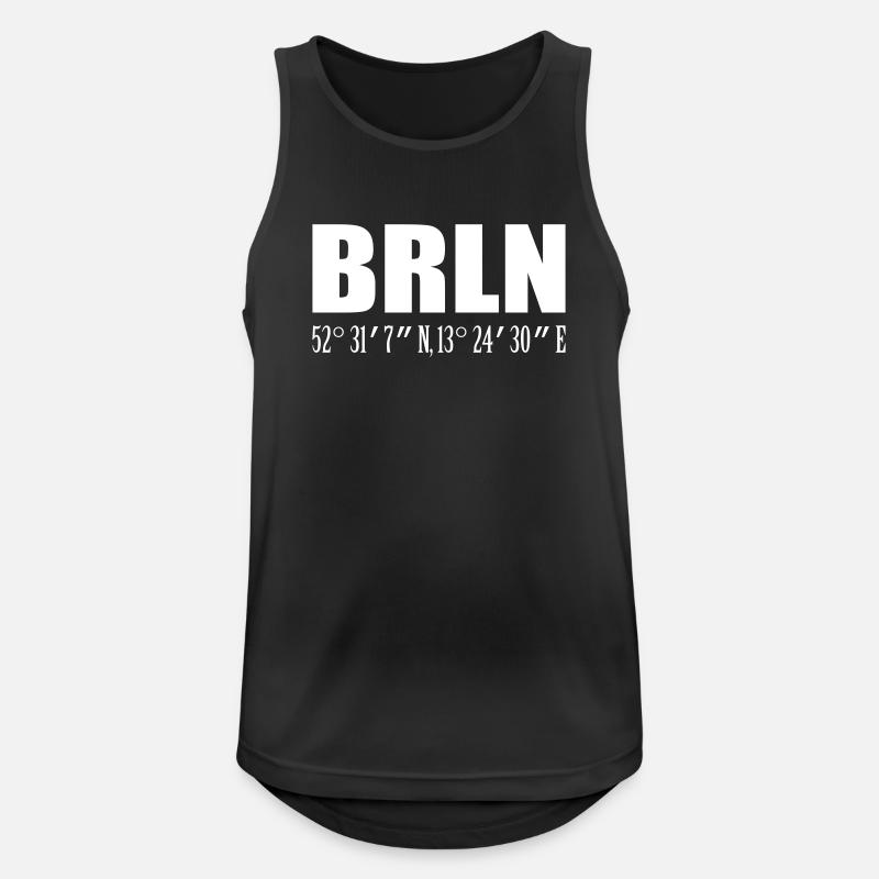 Berlin - Männer Tank Top atmungsaktiv - Schwarz