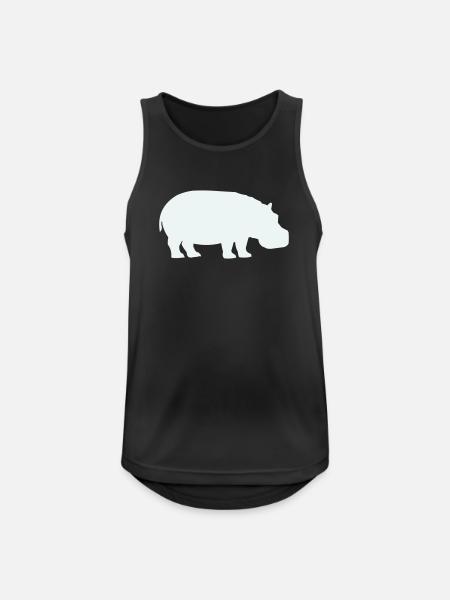 Blue Hippo Silhouette - Men's Breathable Tank Top - black