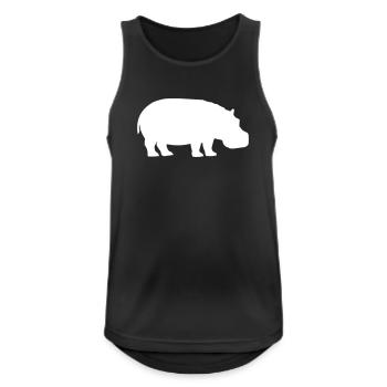 Blauer Hippo Silhouette - Männer Tank Top atmungsaktiv - Schwarz - Vorne - Nick (188cm)