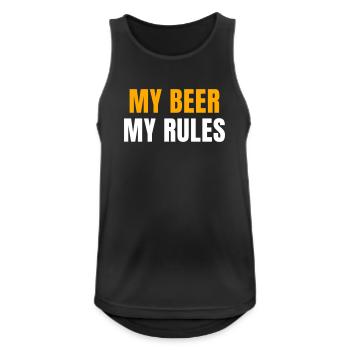 Ma bière Ma règle Bière Drôle Dit Chemise - Débardeur respirant Homme - noir - Devant - Nick (188cm)