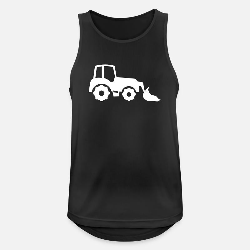 Traktor Silhouette Frontlader - Männer Tank Top atmungsaktiv - Schwarz