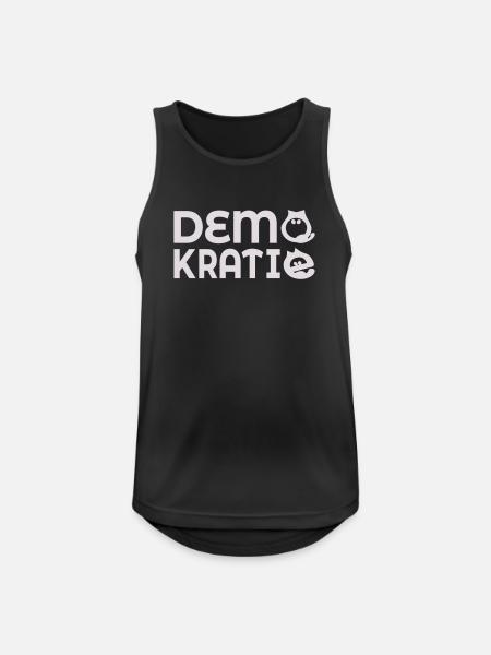 Katzen Demokratie - Männer Tank Top atmungsaktiv - Schwarz
