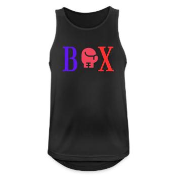 Logo de la Boxe Power - Débardeur respirant Homme - noir - Devant - Nick (188cm)