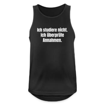 Ich überprüfe Annahmen als Doktorand - Männer Tank Top atmungsaktiv - Schwarz - Vorne - Nick (188cm)