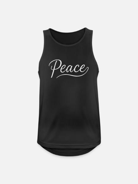 Police cursive Peace Lettering - Débardeur respirant Homme - noir