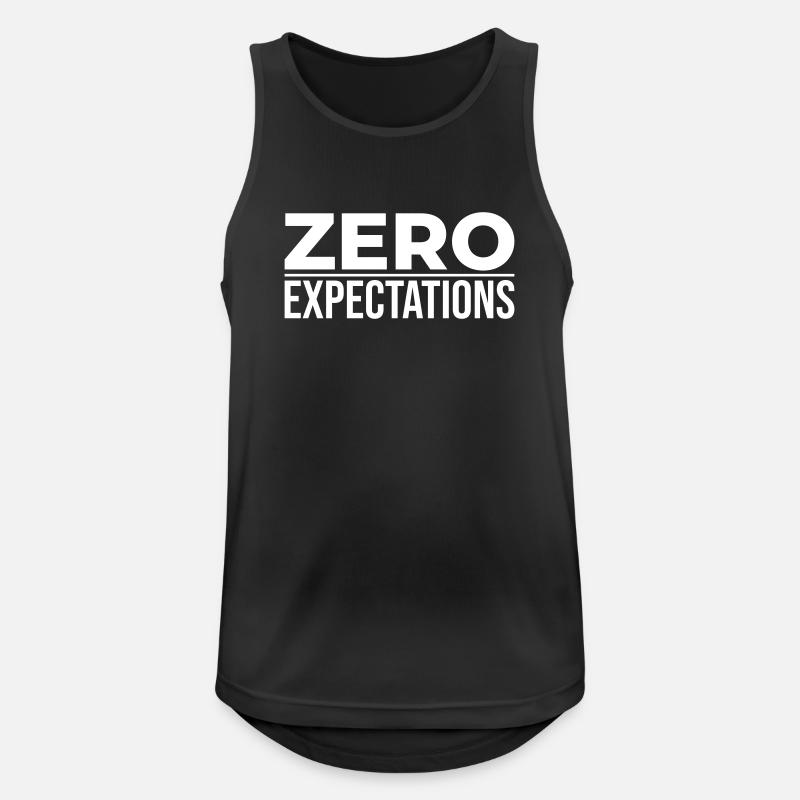 Zero Expectations – Minimal Statement - Men's Breathable Tank Top - black