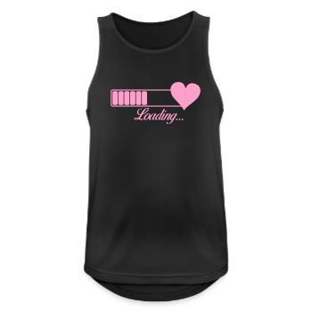 Herzladeanzeige: Liebe im Fortschritt - Männer Tank Top atmungsaktiv - Schwarz - Vorne - Nick (188cm)