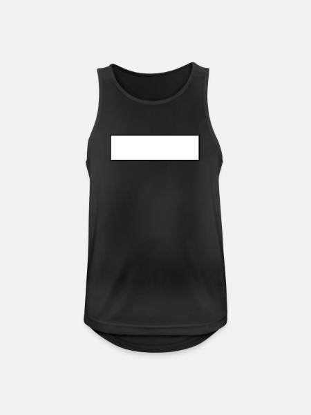 White bar white shield rectangle - Men's Breathable Tank Top - black