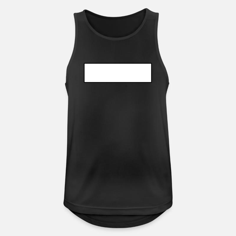 White bar white shield rectangle - Men's Breathable Tank Top - black