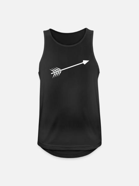 Weißer Pfeil mit Feder - Männer Tank Top atmungsaktiv - Schwarz