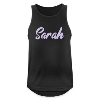 Nom de Sarah Police Imprimé - Débardeur respirant Homme - noir - Devant - Nick (188cm)