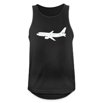 Flugzeug Silhouette auf Weiß - Männer Tank Top atmungsaktiv - Schwarz - Vorne - Nick (188cm)