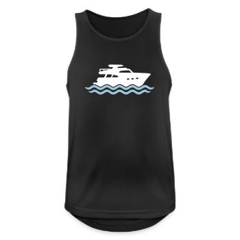 Yacht Silhouette Motorboot - Männer Tank Top atmungsaktiv - Schwarz - Vorne - Nick (188cm)