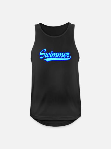 Schwimmer - Männer Tank Top atmungsaktiv - Schwarz