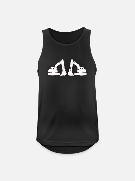 Double Excavator Silhouette - Men's Breathable Tank Top - black
