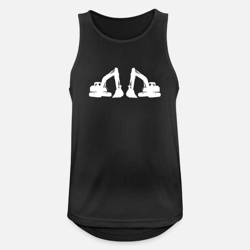 Doppel Bagger Silhouette - Männer Tank Top atmungsaktiv - Schwarz