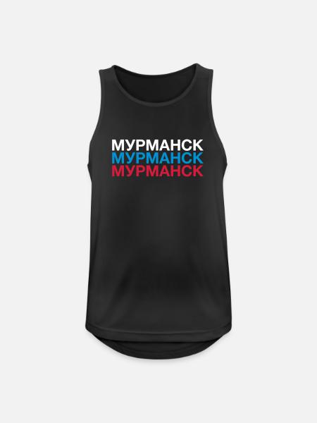 MURMANSK Russia Flag Cyrillic - Men's Breathable Tank Top - black