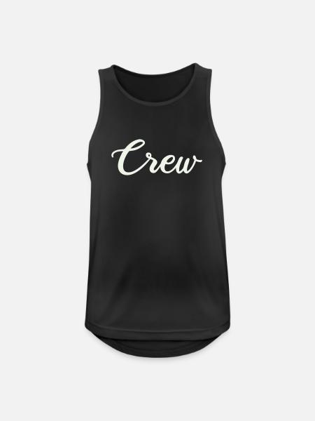 Crew Schriftzug - Männer Tank Top atmungsaktiv - Schwarz