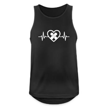 Cœur + Aide-soignant – Super Parent Aide-soignant - Débardeur respirant Homme - noir - Devant - Nick (188cm)