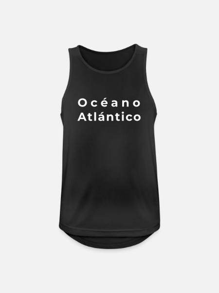 Océan Atlantique Typographie Marine - Débardeur respirant Homme - noir