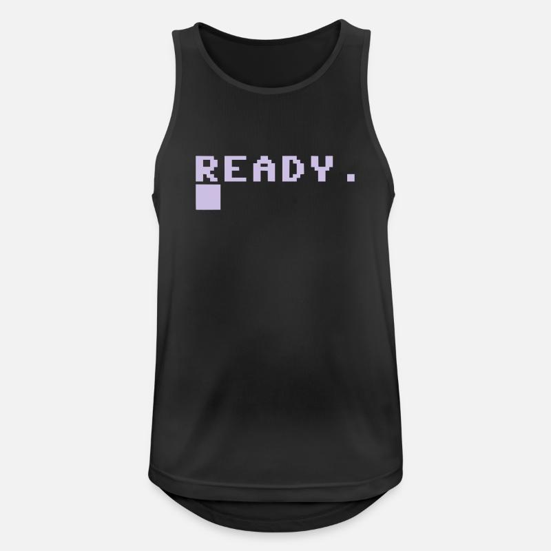 Texte rétro Pixel : READY Design - Débardeur respirant Homme - noir