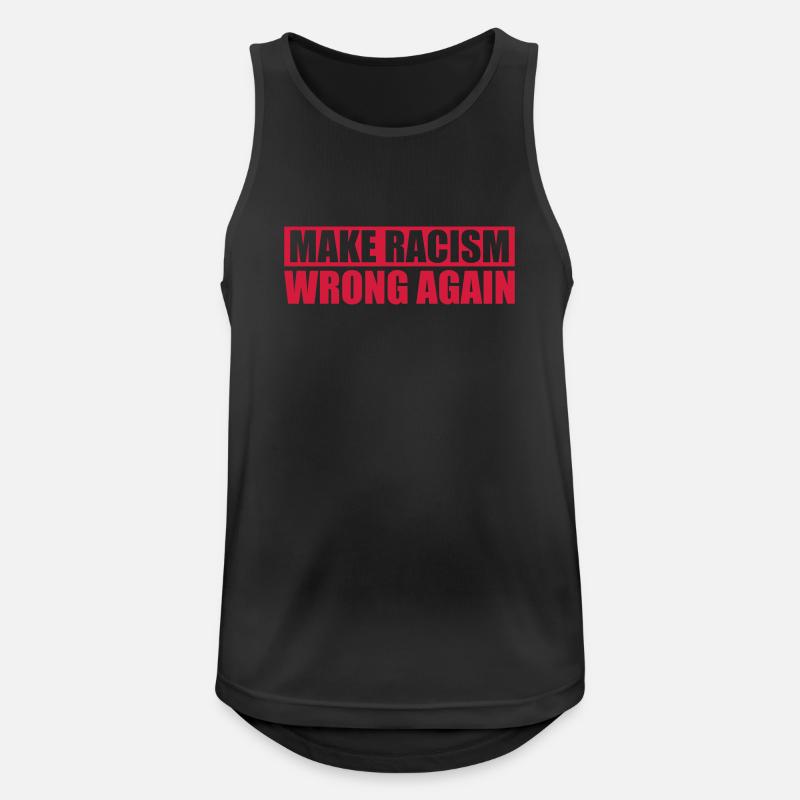 make racism wrong again - Männer Tank Top atmungsaktiv - Schwarz