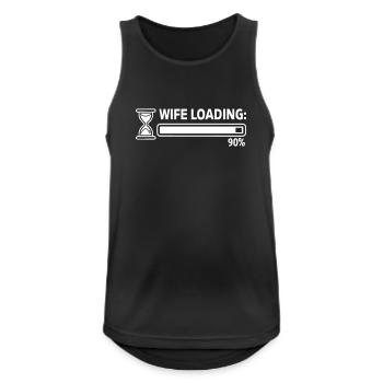 Bride "Wife Loading" motif with loading bar - Men's Breathable Tank Top - black - Front - Nick (188cm)