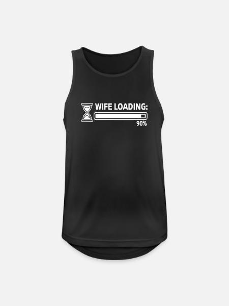 Bride "Wife Loading" motif with loading bar - Men's Breathable Tank Top - black