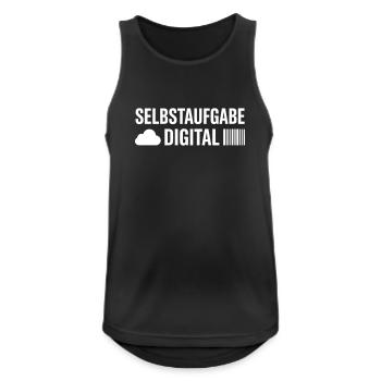 L’ABANDON DE SOI NUMÉRIQUE – CONTRADICTION PORTABLE - Débardeur respirant Homme - noir - Devant - Nick (188cm)