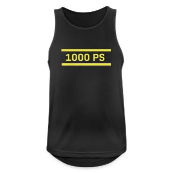1000 ch - Débardeur respirant Homme - noir - Devant - Nick (188cm)
