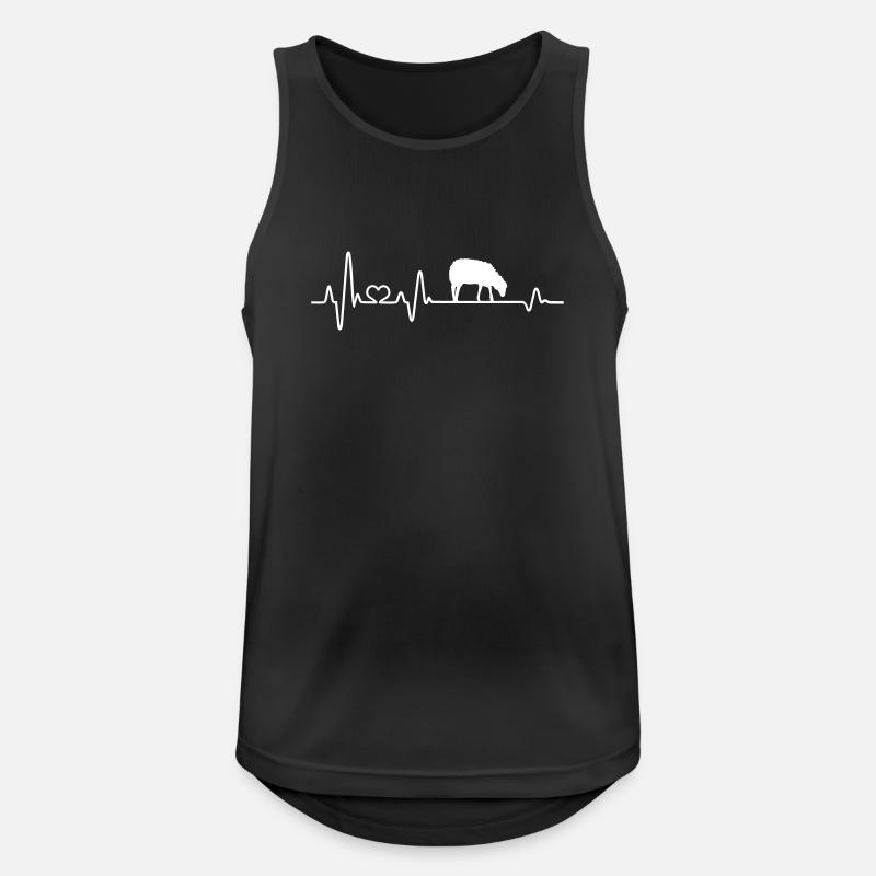 Schaf Herzschlag Lamm Schäfer Geschenk - Männer Tank Top atmungsaktiv - Schwarz