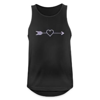 Flèche Cœur en Violet - Débardeur respirant Homme - noir - Devant - Nick (188cm)