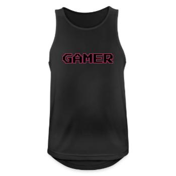 Texte Pixel Retro Gamer - Débardeur respirant Homme - noir - Devant - Nick (188cm)