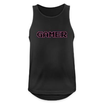 Retro Gamer Pixel Text - Men's Breathable Tank Top - black - Front - Nick (188cm)