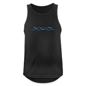 Wellen - Männer Tank Top atmungsaktiv - Schwarz - Vorne - Nick (188cm)