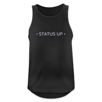 Status Up Level Up Gaming Text Vektor - Männer Tank Top atmungsaktiv - Schwarz - Vorne - Nick (188cm)