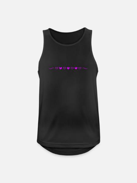 Hearts Line Icon - Men's Breathable Tank Top - black