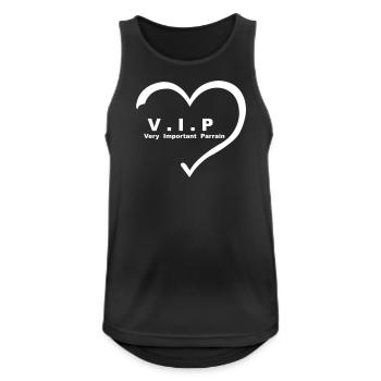 Very Important Parrain VIP coeur 01 - Débardeur respirant Homme - noir - Devant - Nick (188cm)