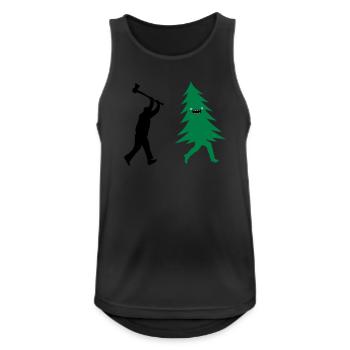 Funny Christmas tree is chased by Lumberjack - Men's Breathable Tank Top - black - Front - Nick (188cm)