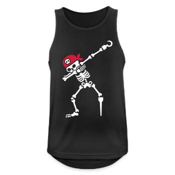 Dab / dabbing skeleton pirate - Débardeur respirant Homme - noir - Devant - Nick (188cm)