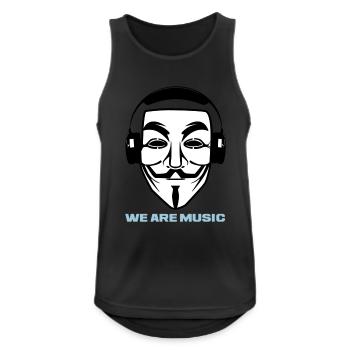 WIR SIND MUSIK - Männer Tank Top atmungsaktiv - Schwarz - Vorne - Nick (188cm)