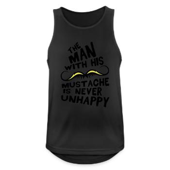 Schnurrbart Mann Schnurrbart unglückliches Zitat - Männer Tank Top atmungsaktiv - Schwarz - Vorne - Nick (188cm)