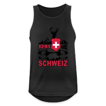 Schweiz 1291 - Männer Tank Top atmungsaktiv - Schwarz - Vorne - Nick (188cm)