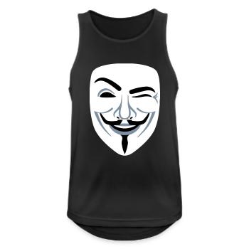 Fun Guy Fawkes Anonymous - Männer Tank Top atmungsaktiv - Schwarz - Vorne - Nick (188cm)