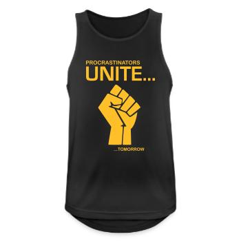 Procratinators Unite - Débardeur respirant Homme - noir - Devant - Nick (188cm)