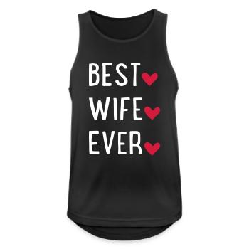 Ehefrau - Männer Tank Top atmungsaktiv - Schwarz - Vorne - Nick (188cm)